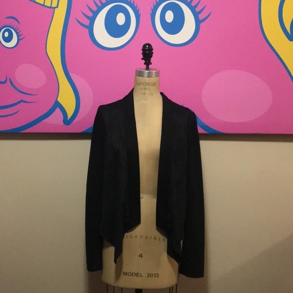 NYDJ Black Faux Leather Suede Jacket